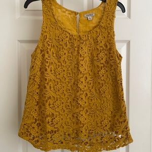 NWOT Lucky Brand Crotchet Lace top Small